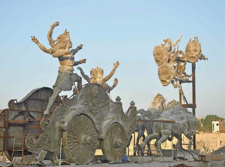 Brahma became the charioteer, the wheels of the Surya-Chandra chariot ...