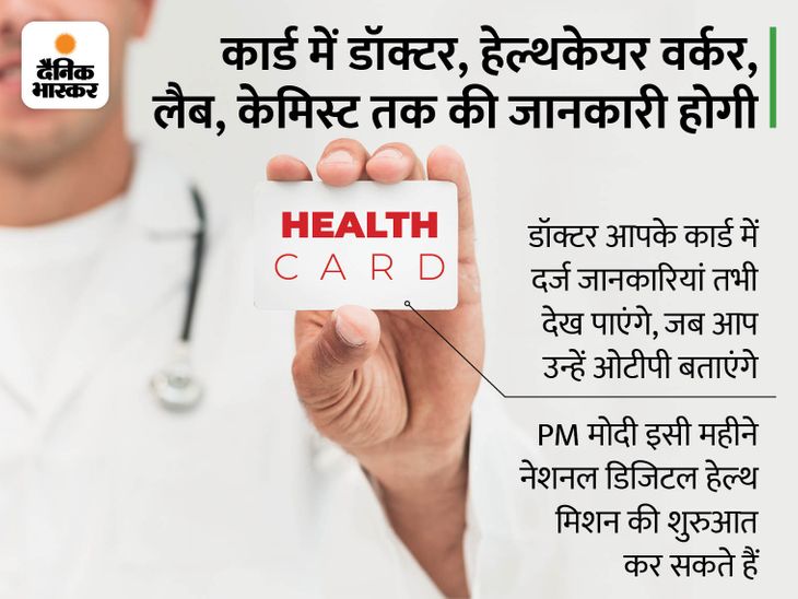 health card ; pm modi ; It will contain your complete medical record ...