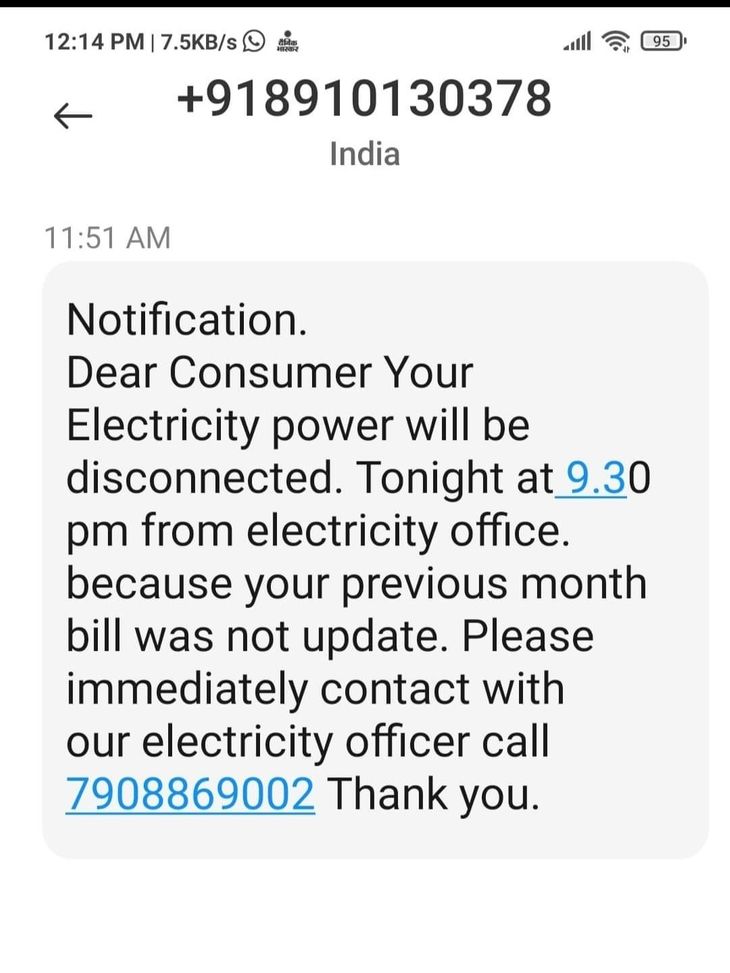 Cheating in the name of disconnecting the electricity connection