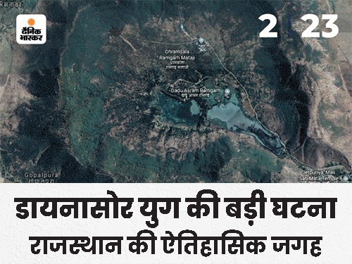 3.5KM wide crater formed by meteorite fall, became such a lake whose ...