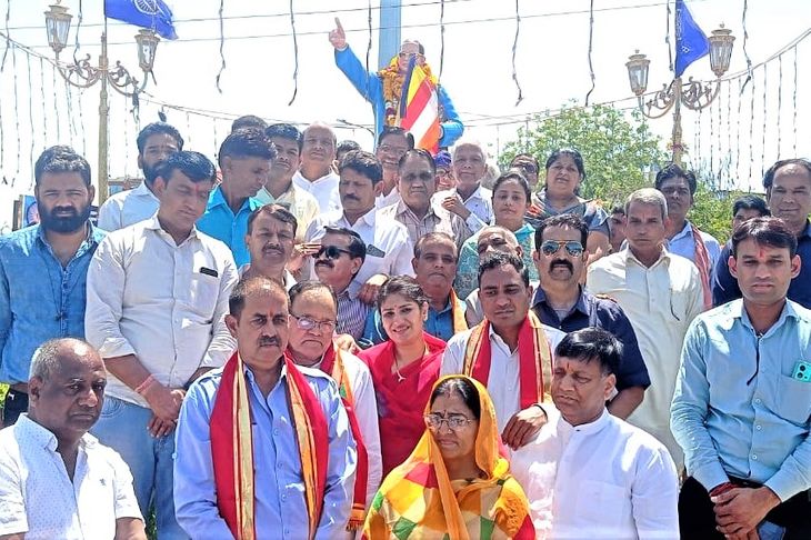 Program organized at Dr. Bhim Rao Ambedkar Circle on 100 feet road ...