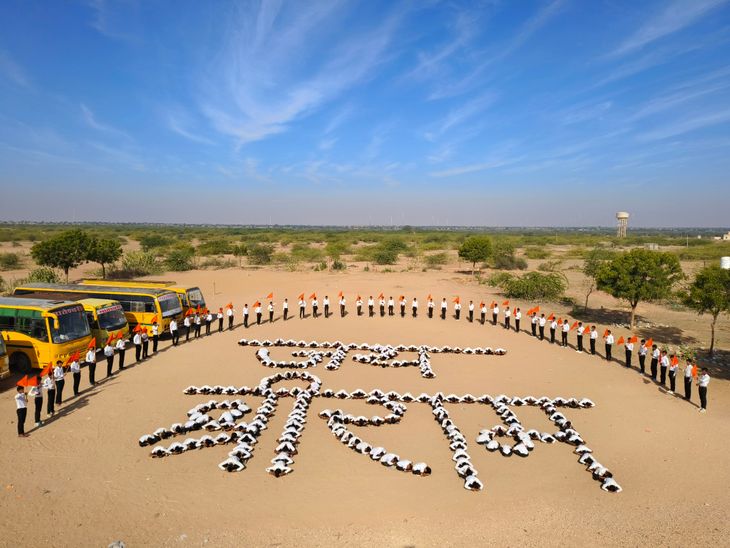 Distributed saffron flags and posters at every home घरघर पर केसरिया