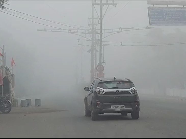 Datia's minimum temperature reached 8.2 | दमोह में फिर घना कोहरा: 8.2 ...