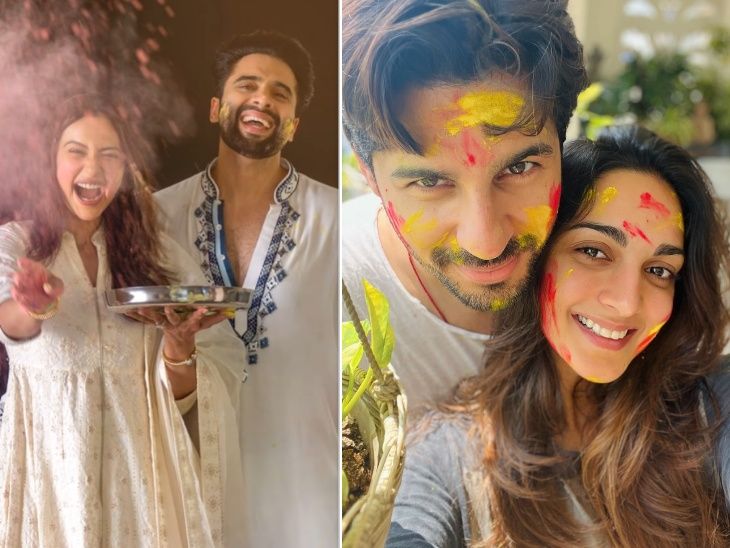 Bollywood celebs celebrates holi, kiara advani, siddharth malhotra, rakul preet singh , jacky bhagnani | रकुल-जैकी, कृति-पुलकित की शादी के बाद पहली होली: अक्षय ने धमकी देकर टाइगर को रंगा, कियारा-सिद्धार्थ, प्रीति समेत बॉलीवुड सेलेब्स ने शेयर की तस्वीरें