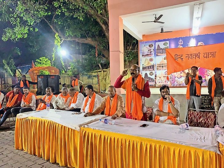 The city is covered with saffron flags for 8 kms, the Yatra will be