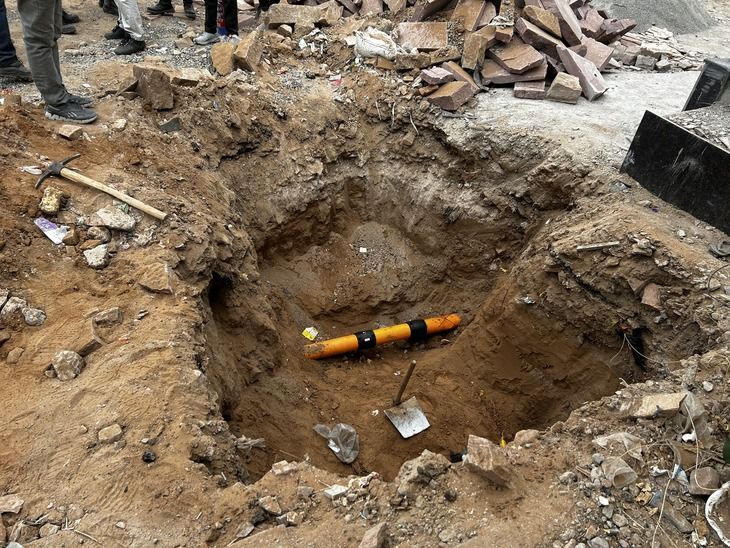 The factory operator was digging without permission