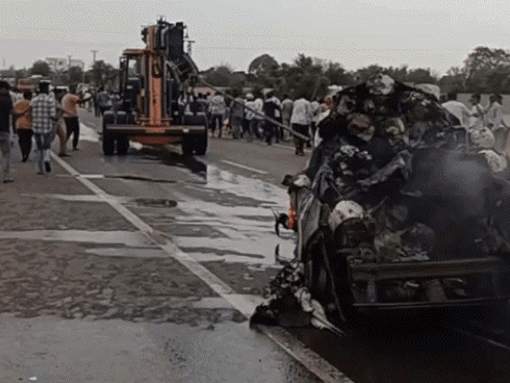 Rajasthan Highway Truck Car Accident Video Update | Sikar Fatehpur News ...