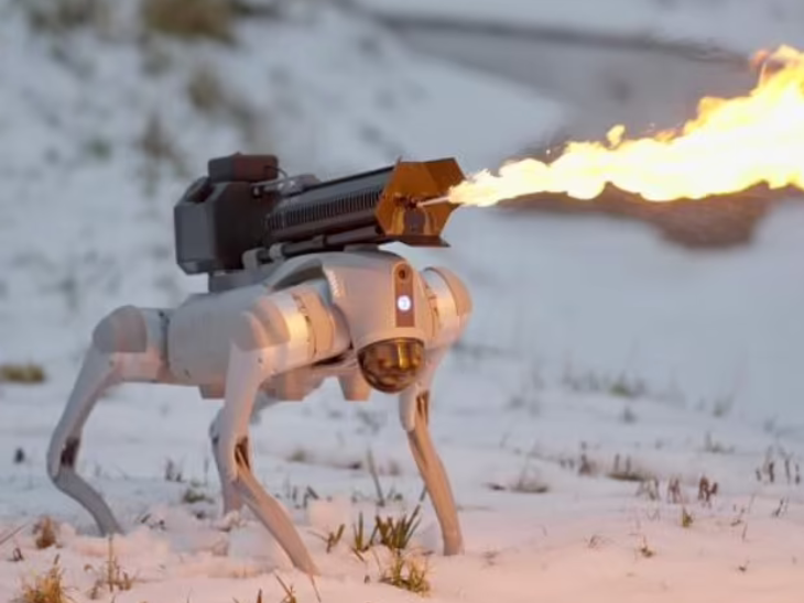Fire breathing dog robot | अमेरिकी कंपनी ने बनाया आग उगलने वाला डॉग रोबोट: स्मार्टफोन से होता है कंट्रोल, 8 लाख रुपए कीमत