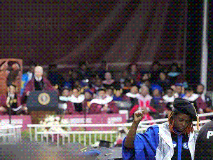 Biden tells graduates that scenes in Gaza from the Israel-Hamas war break his heart, too | बाइडेन बोले- इजराइल-हमास जंग से मेरा दिल टूटा: ग्रैजुएशन सेरेमनी में स्टूडेंट्स से कहा- गाजा में मानवीय संकट, मैंने फौरन सीजफायर की मांग की है