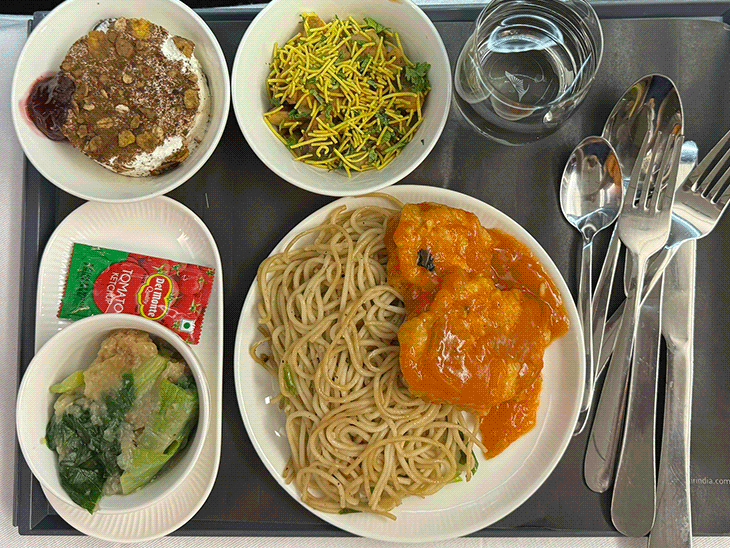 Metal blade found in passenger’s food on Air-India flight | एअर इंडिया इंटरनेशनल फ्लाइट में खाने में ब्लेड मिली: पैसेंजर बोला- खाना चबाने के बाद पता चला, शुक्र है ठीक हूं; एयरलाइन ने माफी मांगी