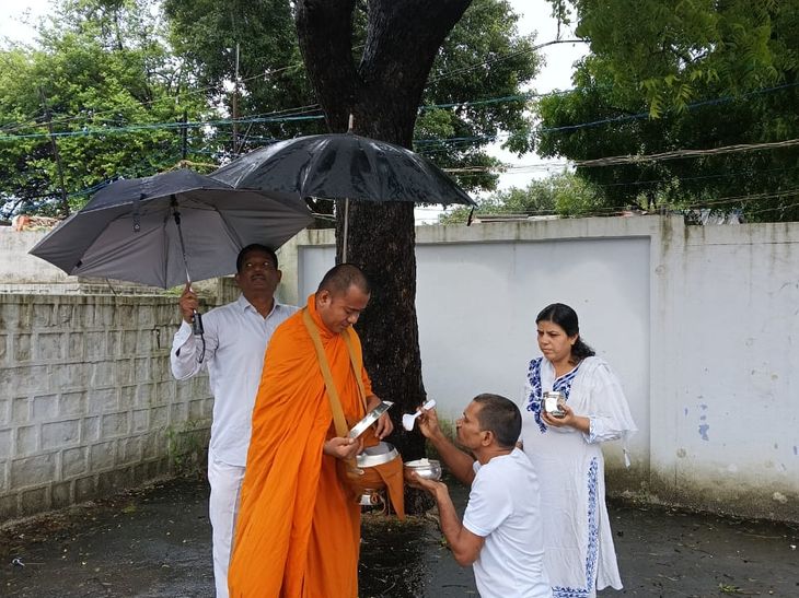 Religious rituals during the rainy season in Buddhist monasteries