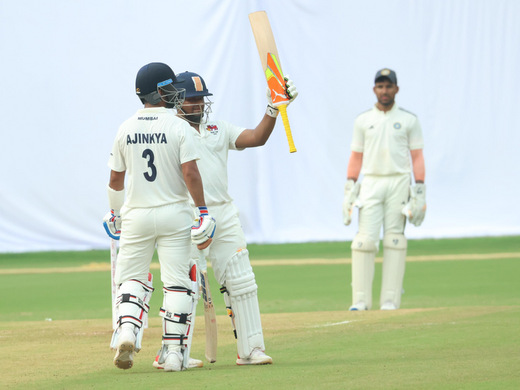लखनऊ में ईरान ट्रॉफी का दूसरा दिन: पिच बल्लेबाजों के लिए उपयोगी, मुंबई का पांचवां विकेट गिरा, अजिंक्य रहाणे 97 रन बनाकर आउट