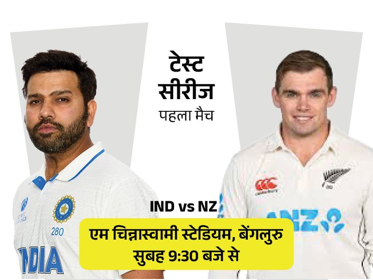 आज से शुरू हो रहा पहला IND vs NZ टेस्ट: विलियमसन के बिना रहेगी न्यूजीलैंड, बेंगलुरु में 12 साल बाद होगी भिड़ंत; भारी बारिश की संभावना
