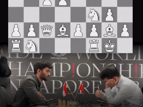 Gukesh Vs Ding Liren; World Chess Championship 2024 Final 9th Round ...
