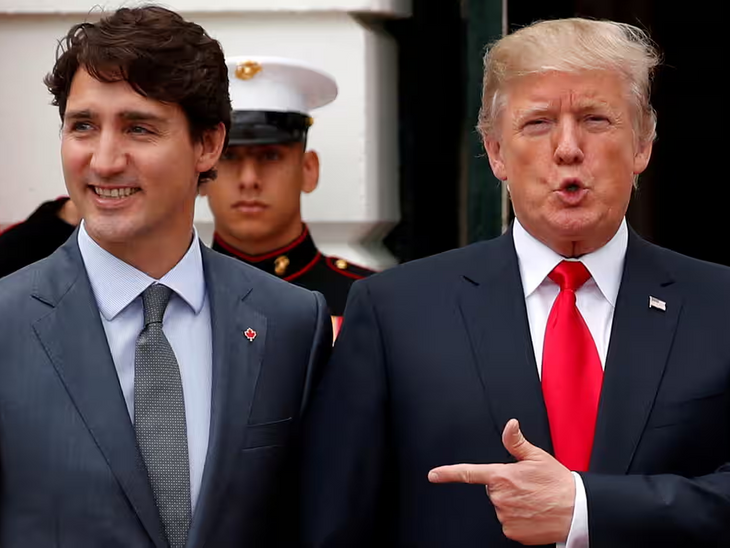 Donald Trump mocked Canada pm Justin Trudeau | ट्रम्प ने ट्रूडो को कनाडा का गवर्नर बताया: कहा- जल्द टैरिफ पर बात करेंगे; कनाडाई PM बोले- कमला की हार महिलाओं की प्रगति पर हमला