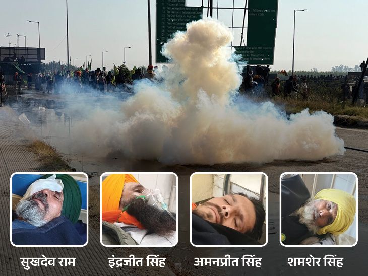 Farmer Protest Photos; Delhi Chalo Protest – Haryana Punjab | Shambhu Border | See farmers’ third march to Delhi in 15 pictures: Tear gas shells and water cannon at Shambhu border; Farmer injured with injuries on eyes and legs – Patiala News