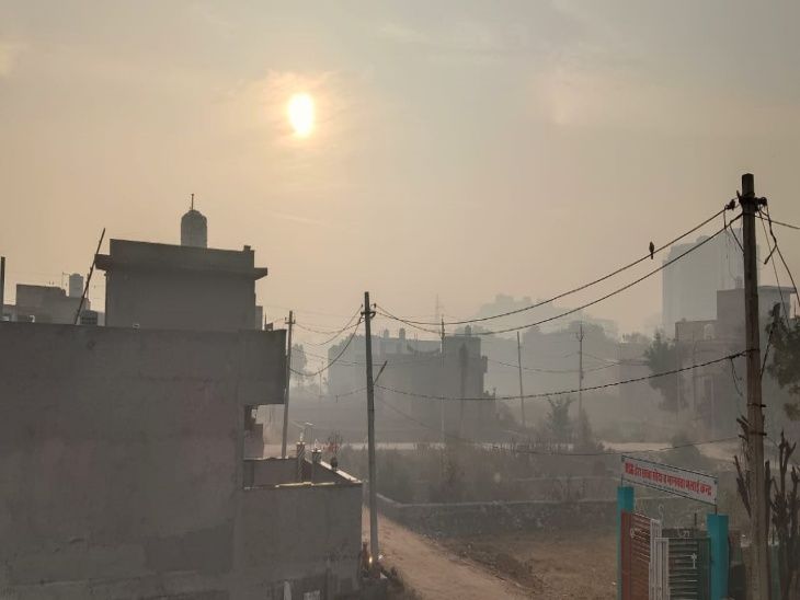 Somewhere there is light fog and somewhere it is dense VIDEO | अलवर में सुबह छाया घना कोहरा: रात को ओस गिरने से गलन, न्यूनतम तापमान 8 डिग्री के आस-पास - Alwar News | Dainik Bhaskar