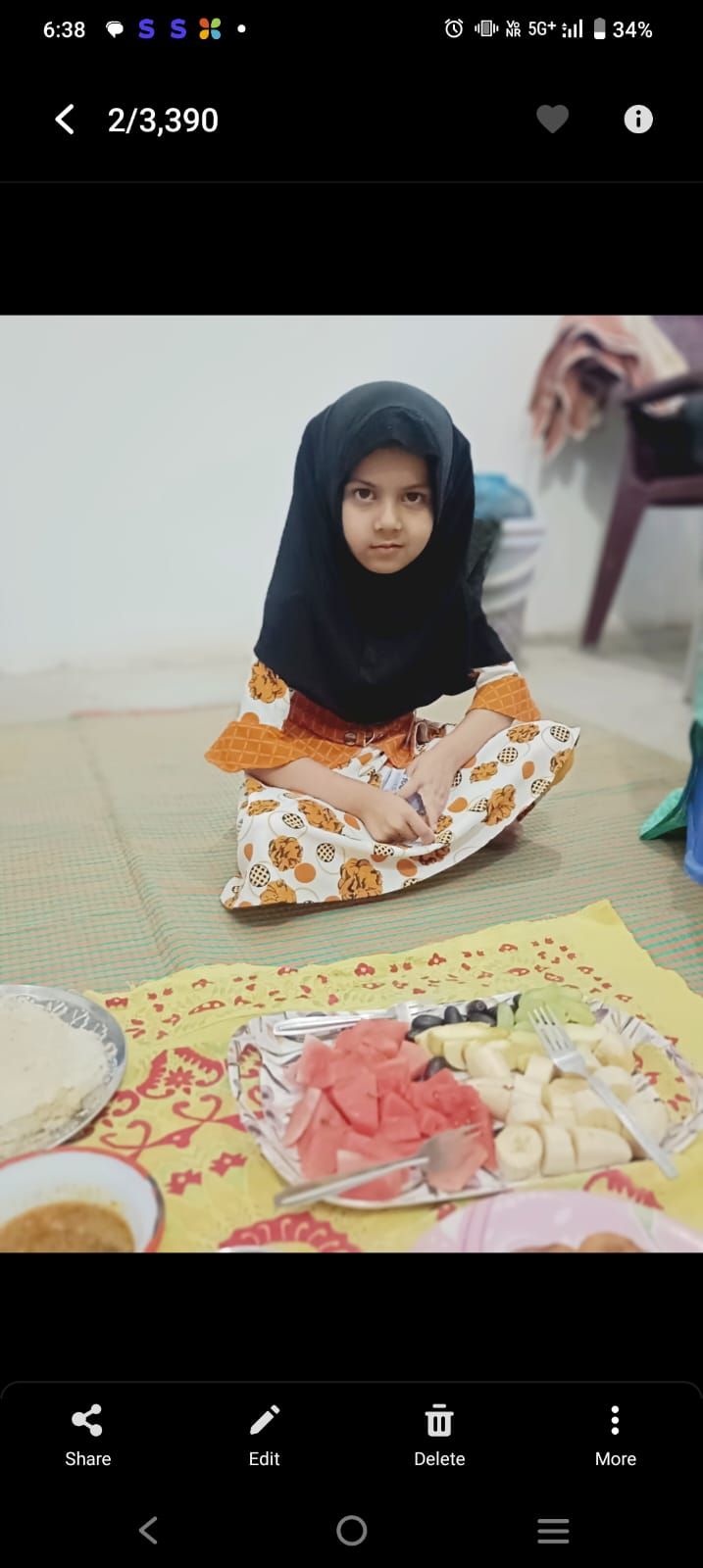 Five year old Humaira Waseem kept the fast