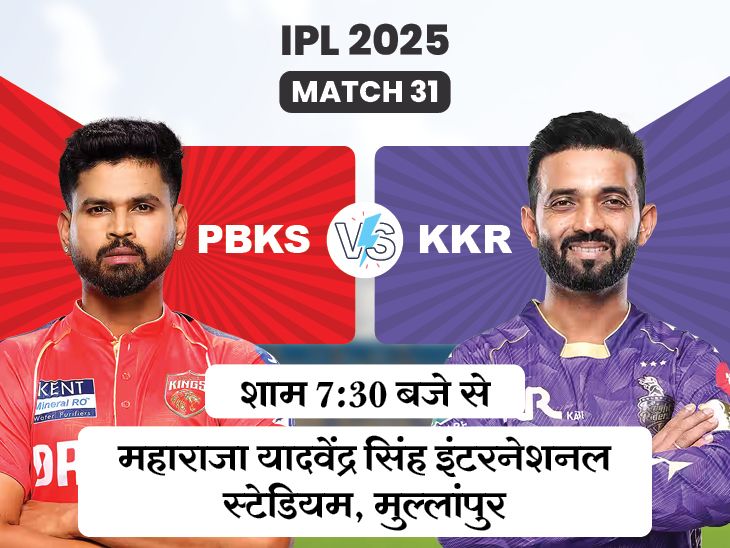 आज PBKS बनाम KKR: कोलकाता सिर पर बग़ल में होगा, श्रेयस और रहाणे में देखा जाएगा