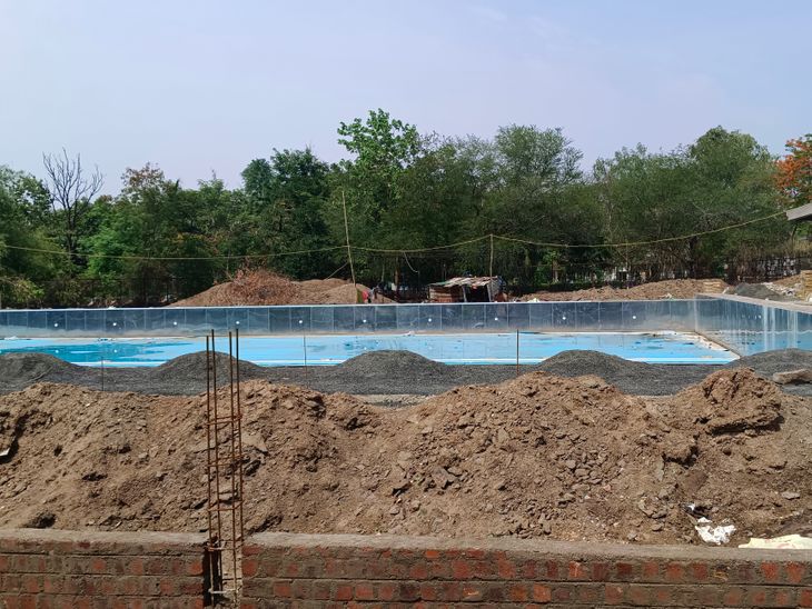 Image showing the delayed construction of Dhar MP's swimming pool project.  Project delays, India news.