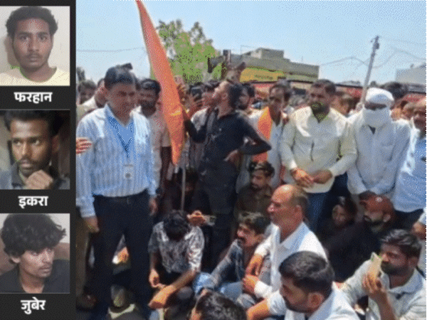 Photo showing a long traffic jam on Ujjain highway due to a blockade, causing major delays and disruption for six hours. #Ujjain #HighwayBlockade