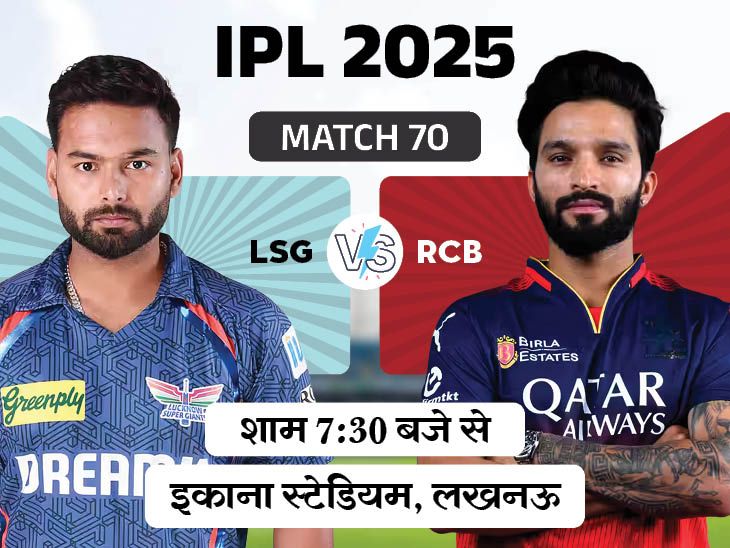 LSG vs RCB in Last League Match Dainik Bhaskar Live Updates Match | LSG Vs RCB in the last league match: For the first time this season, both teams match, Bangalore is required to win to play qualifier-1