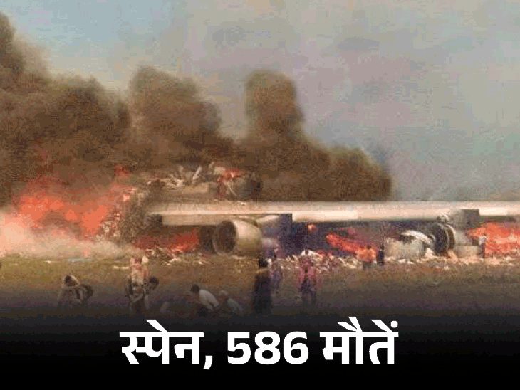 दुनिया के 10 बड़े प्लेन हादसे:स्पेन में मिस कम्युनिकेशन से 586 मौतें, हरियाणा में विमान भिड़े, 349 लोग मारे गए; तुर्की में दरवाजा टूटा- INA NEWS