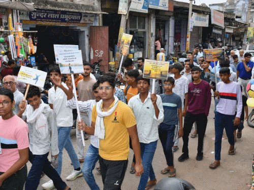 Rally held in Bansur before International Yoga Day
