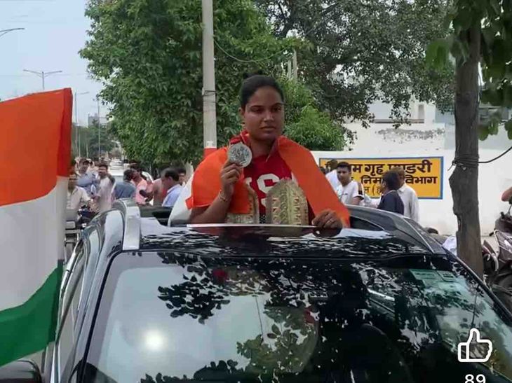 Kaithal Sneha Thakur Silver Medal World Police Fire Games America | Assam Rifles Jawan | कैथल में असम राइफल्स की जवान स्नेहा ठाकुर का स्वागत: अमेरिका में लहराया तिरंगा, वर्ल्ड पुलिस फायर गेम्स में सिल्वर मेडल जीता – Pundri News