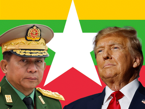 Donald Trump Myanmar Tariff Update | Military Leader | ट्रम्प के 40% टैरिफ लगाने पर म्यांमार ने खुशी जताई: सैन्य नेता बोले- यह हमारे लिए सम्मान की बात, ट्रम्प के लीडरशिप की तारीफ की