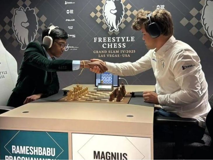 Pragnanandhaa vs Magnus Carlsen | Freestyle Chess Grand Slam | Pagnananda defeated World No-1 Carlson: Freestyle Chase Grand Slam Tour was defeated in 39 tricks, reached the top in the tournament