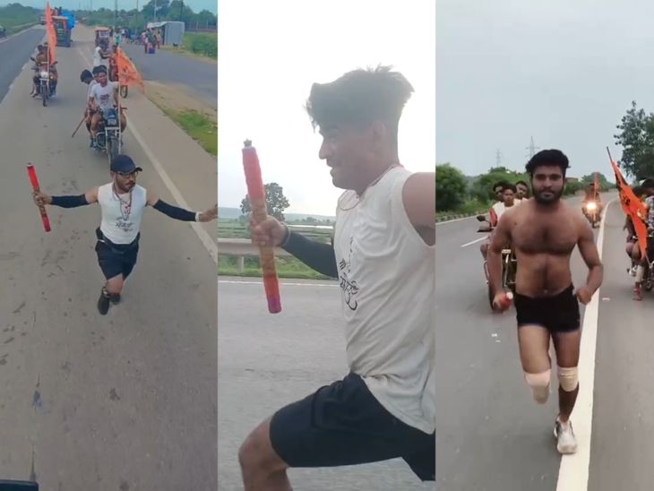 56 youths completed 400km of Dak Kanwad Yatra by running | 56 युवाओं ने ...