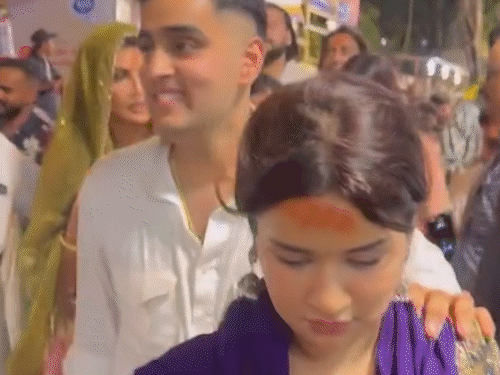Jaqueline Visits Bappa Amidst Crowd Chaos; Avneet Kaur’s BF Raghav Steps In as Protector, Security Under Scrutiny