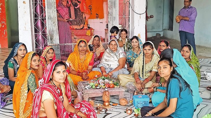 Women arrived to worship Rishi Panchami