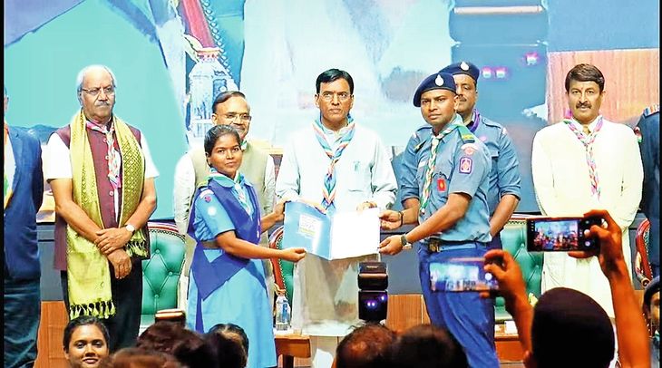 Ceremony. Scout-Guide, Rover-Ranger selected for President's Award were ...