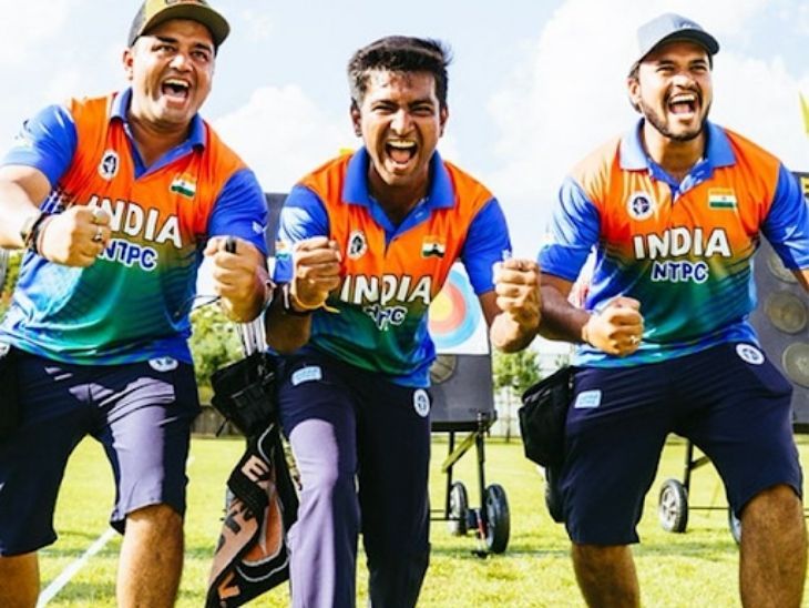 India Archery Gold 2025, Men’s Compound Archery Team, World Archery Championship Gold, Rishabh Yadav, Aman Saini, Prathamesh Fuge, India vs France Archery Final, Mixed Team Silver, Jyothi Surekha Vennam, Women’s Compound Archery Team, Archery World Championships 2025, Indian Archery First Gold Medal’> | वर्ल्ड आर्चरी चैंपियनशिप-भारत को मेंस कंपाउंड इवेंट में पहला गोल्ड: ऋषभ-अमन और प्रथमेश की तिकड़ी ने फ्रांस की टीम को हराया; मिक्स्ड टीम में सिल्वर आया