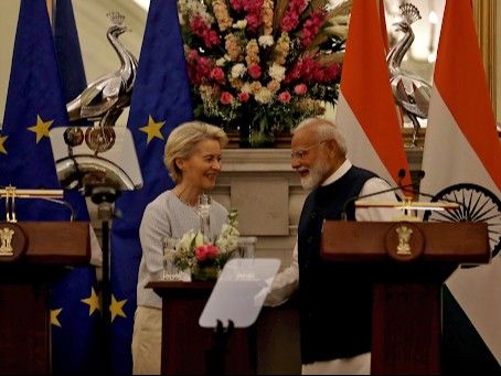 भारत-यूरोपियन यूनियन के बीच फ्री ट्रेड पर बातचीत शुरू:  EU की टीम दिल्ली पहुंची; ट्रम्प के 50% टैरिफ का असर कम करने की तैयारी