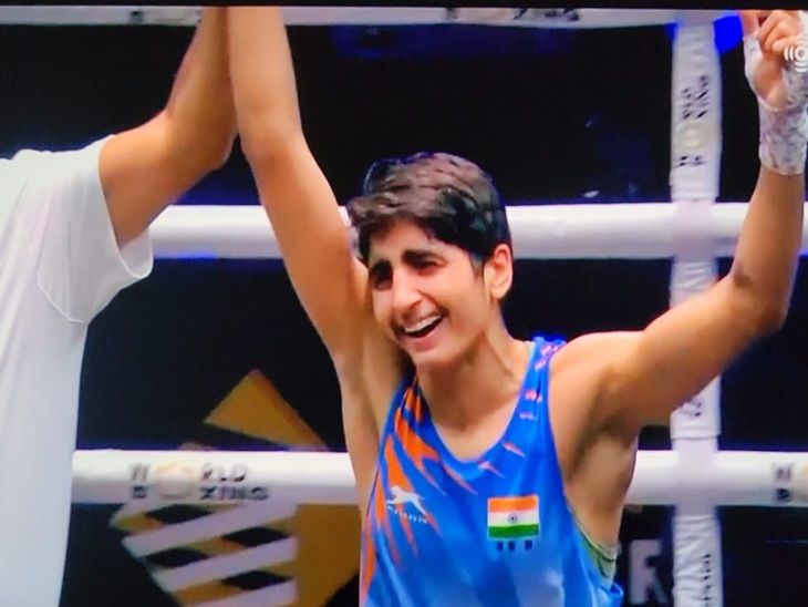 Rohtak Meenakshi Hooda world champion Indian boxing association Ajay Singh Krishna Hooda Haryana | रोहतक की मीनाक्षी हुड्डा बनी वर्ल्ड बॉक्सिंग चैंपियन: कजाकिस्तान की 3 बार की विजेता को हराया, पिता बोले-बेटी की जीत में ऑटो का बड़ा योगदान – Rohtak News