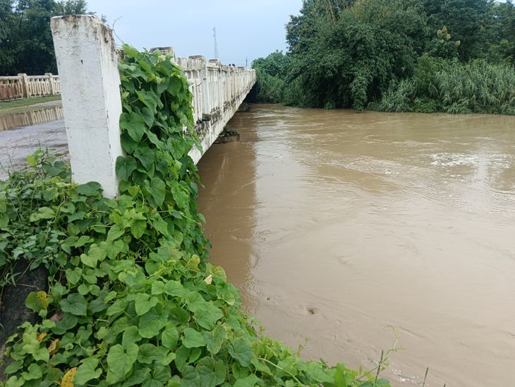 The water level of the Chandan river is near the danger mark.