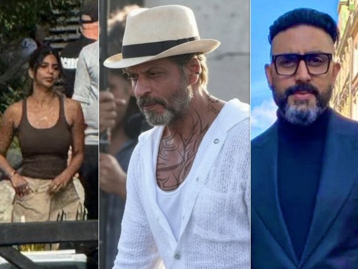 Shahrukh khan, suhana to abhishek bachchan, Starcast’s looks revealed from the sets of the film King | फिल्म किंग के सेट से सामने आए स्टारकास्ट के लुक: शाहरुख खान का दिखा सॉल्ट एंड पेपर स्टाइल, अभिषेक बच्चन भी नए अवतार में दिखे