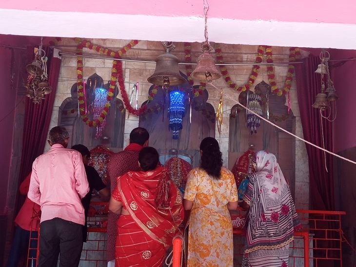 Devotees throng the Devkali temple on the first day of Navratri.