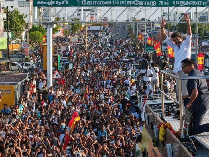 Actor Vijay Rally Stampede; Tamilaga Vettri Kazhagam (TVK) LIVE Update | Tamil Nadu Karur | एक्टर विजय की रैली में भगदड़, अबतक 39 मौतें: अपनी ही रैली में देर से पहुंचे, हादसे के बाद सीधे चेन्नई गए, संवेदना तक नहीं जताई