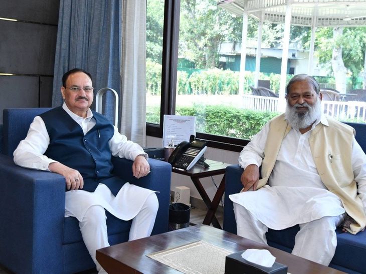 अनिल विज ने केंद्रीय मंत्री नड्डा से की मुलाकात:विभागों में नई योजनाओं को लेकर चर्चा, प्रदेश में हो रहे कार्यों से कराया अवगत- INA NEWS