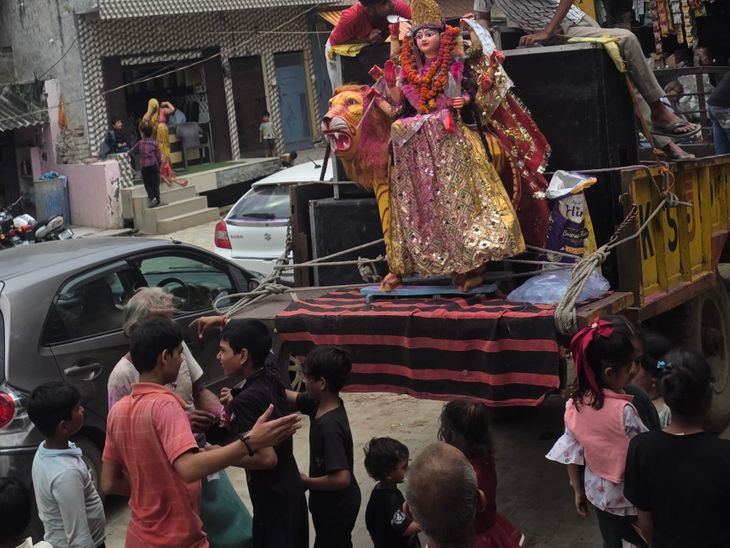 Idol of Mother Bhagwati immersed in May Paith Bazaar
