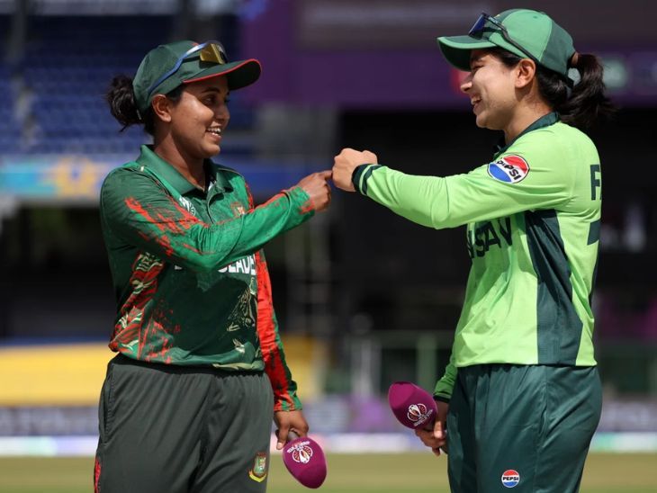 PAK vs BAN in Women’s ODI World Cup Sidra Amin Fatima Sana | विमेंस वनडे वर्ल्ड कप में PAK vs BAN: पाकिस्तान ने 50 के अंदर 4 विकेट गंवाए, ओमैमा और सिद्रा अमीन खाता भी नहीं खोल सकीं