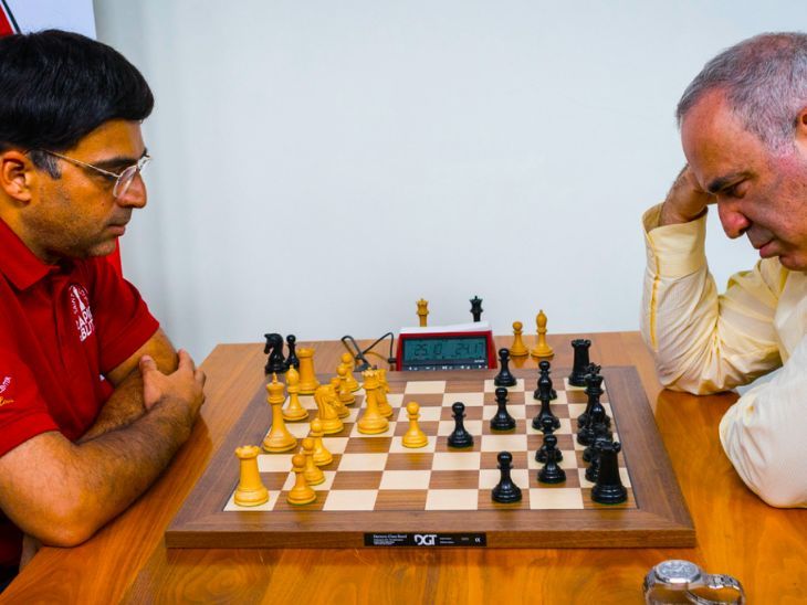Former world champions Viswanathan Anand and Garry Kasparov will clash again. | पूर्व वर्ल्ड चैंपियन विश्वनाथन आनंद और गैरी कास्परोव फिर भिड़ेंगे: ‘क्लच चेस’ टूर्नामेंट में 12 गेम खेलेंगे; विजेता को ₹62 लाख का इनाम