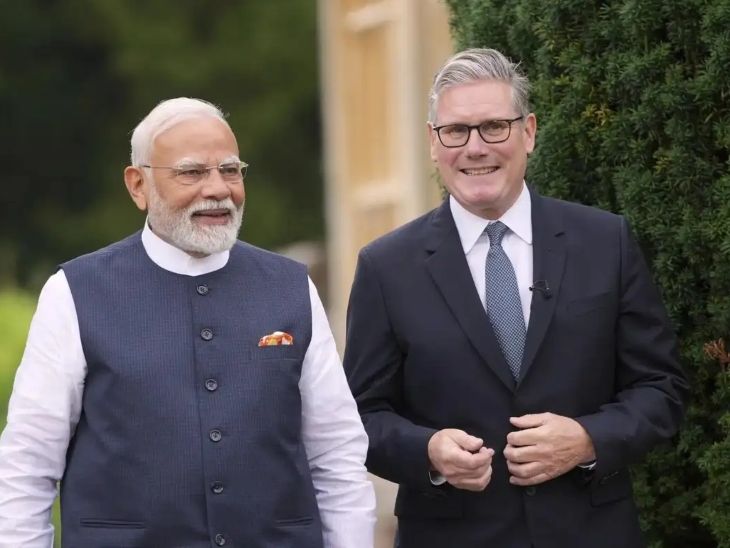 ब्रिटिश PM स्टार्मर आज मोदी से मिलेंगे:फ्री ट्रेड एग्रीमेंट जल्द लागू करने पर बात होगी; मुंबई के फिनटेक इवेंट में भी शामिल होंगे