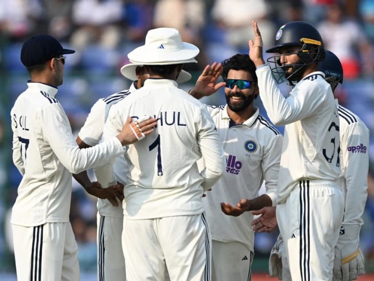 IND vs WI – West Indies in Delhi Test – 140/4 Ravindra Jadeja Shubman | दिल्ली टेस्ट में वेस्टइंडीज- 140/4, भारत 378 रन से आगे: कप्तान शुभमन और यशस्वी ने शतक लगाए; रवींद्र जडेजा को 3 विकेट