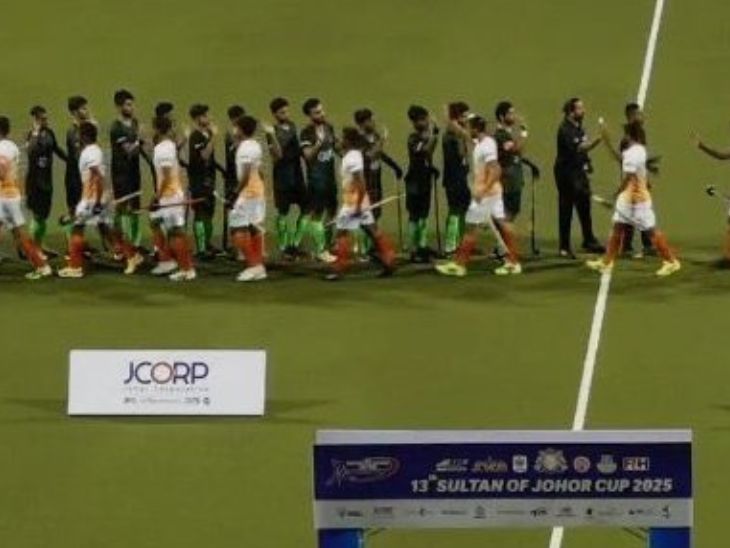 India-Pakistan Under-21 hockey match ends in 3-3 draw | अंडर-21 हॉकी में भारत-पाकिस्तान ने हाथ मिलाया: जोहर कप मुकाबला 3-3 से ड्रॉ; चौथे क्वार्टर में 2 गोल दागकर इंडिया ने वापसी की