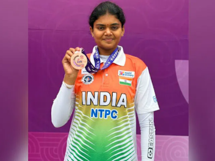 World Cup Archery Final 2025; Jyothi Surekha Vennam | Bronze Medal | ज्योति सुरेखा वेन्नम ने वर्ल्ड कप फाइनल में ब्रॉन्ज जीता: पहली भारतीय महिला कंपाउंड तीरंदाज बनीं; ब्रिटेन की एला गिब्सन को 150-145 से हराया